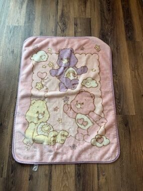 Care Bears Pastel Pink Plush Throw with Multicolor Bears pink